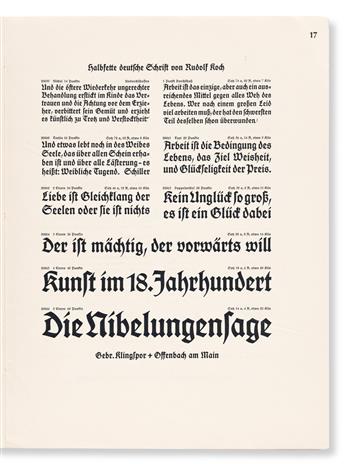 [SPECIMEN BOOK —RUDOLF KOCH]. Halbfette Deutsche Schrift. Gebrüder Klingspoor, Offenbach, 1913.
